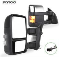 🚗 scitoo задние зеркала для 1999-2007 ford f250 f350 f450 f550 super duty chrome power heated led smoke signal lights towing mirror pair set логотип