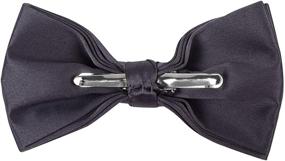 img 1 attached to 🎩 Black Poly Satin Clip Men's Accessories Set for Ties, Cummerbunds & Pocket Squares