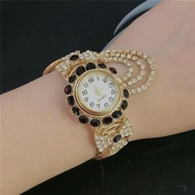 img 2 attached to CdyBox Diamond Studded Watched Wristwatch Bracelet