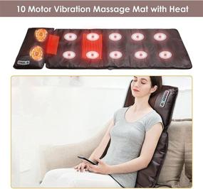 img 1 attached to 🌟 KKTECT Massage Mat - Full Body Shiatsu Back Massager with 10 Vibration Motors for Neck, Back, Waist, and Leg Pain Relief