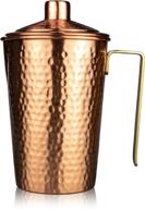 💧 44 oz kosdeg copper pitcher with lid - optimize your health with more water, reduce sugar intake -100% pure handmade hammered jug, crafted from heavy gauge copper logo