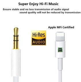 img 2 attached to 🔌 Apple MFi сертифицированные esbeecables Aux кабель для iPhone - кабель Lightning to 3.5mm совместимый с iPhone 12 11 XS XR X 8 7 6, iPad, iPod, автомобильный аудиоусилитель, домашний стерео, наушники, динамик - 3.3FT белого цвета.