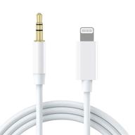 🔌 apple mfi certified esbeecables aux cord for iphone - lightning to 3.5mm cable compatible with iphone 12 11 xs xr x 8 7 6, ipad, ipod, car home stereo, headphones, speaker - 3.3ft white logo