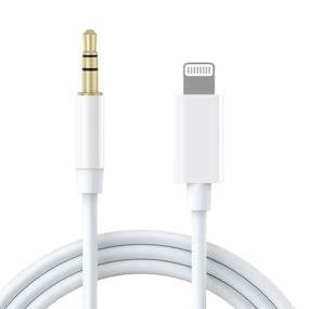 img 4 attached to 🔌 Apple MFi сертифицированные esbeecables Aux кабель для iPhone - кабель Lightning to 3.5mm совместимый с iPhone 12 11 XS XR X 8 7 6, iPad, iPod, автомобильный аудиоусилитель, домашний стерео, наушники, динамик - 3.3FT белого цвета.