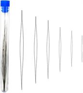 optimized jewelry making set: 18-piece beading needles with needle bottle, featuring 6 sizes of big eye beading needles logo