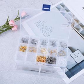 img 1 attached to 📦 Clear Plastic Jewelry Organizer Container - LOCOLO 15 Compartments Grids Box with 1 Pcs Tweezers, Ideal for Beads, Earrings, Rings