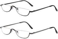 👓 viseng 2 pairs half frame reading glasses: sleek half moon lens readers for men and women +2.5 logo