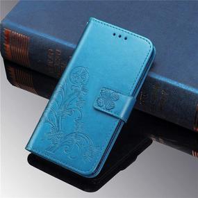 img 3 attached to Учебник Supdigital Galaxy A32 5G Wallet Case [Не для A32 4G], [Флористика Выпуклым] Премиум ПУ кожаный чехол-книжка с карманом для карт и держателем для Samsung Galaxy A32 5G 2021 выпуск (синий)