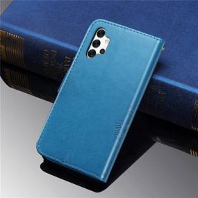 img 2 attached to Учебник Supdigital Galaxy A32 5G Wallet Case [Не для A32 4G], [Флористика Выпуклым] Премиум ПУ кожаный чехол-книжка с карманом для карт и держателем для Samsung Galaxy A32 5G 2021 выпуск (синий)