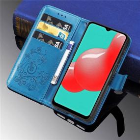 img 1 attached to Учебник Supdigital Galaxy A32 5G Wallet Case [Не для A32 4G], [Флористика Выпуклым] Премиум ПУ кожаный чехол-книжка с карманом для карт и держателем для Samsung Galaxy A32 5G 2021 выпуск (синий)