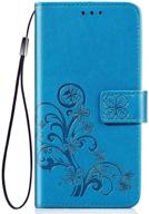 supdigital galaxy a32 5g wallet case [not for a32 4g], [flower embossed] premium pu leather flip protective case cover with card holder and stand for samsung galaxy a32 5g 2021 release (blue) logo