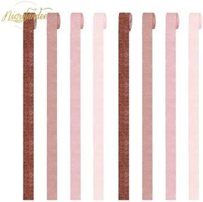 img 3 attached to 🎉 NICROLANDEE Rose Gold Crepe Paper Streamers: Ideal Wedding Party Decorations - 8 Rolls of 82ft Tassels Streamer Paper for Bachelorette, Birthday, and Bridal Shower