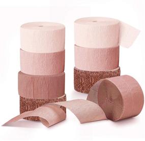 img 4 attached to 🎉 NICROLANDEE Rose Gold Crepe Paper Streamers: Ideal Wedding Party Decorations - 8 Rolls of 82ft Tassels Streamer Paper for Bachelorette, Birthday, and Bridal Shower