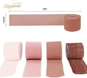 img 2 attached to 🎉 NICROLANDEE Rose Gold Crepe Paper Streamers: Ideal Wedding Party Decorations - 8 Rolls of 82ft Tassels Streamer Paper for Bachelorette, Birthday, and Bridal Shower