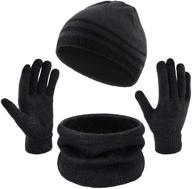 🧣 пребывайте в тепле с надежностью: зимняя вязаная шапка с сенсорными перчатками для мужских аксессуаров и шарфов логотип