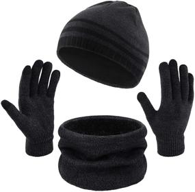 img 4 attached to 🧣 Stay Warm in Style: Winter Beanie Knitted Screen Gloves for Men's Accessories and Scarves