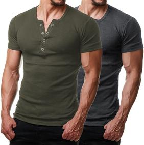 img 4 attached to COOFANDY Тренировочная футболка Muscle Henley