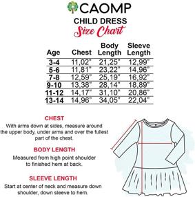 img 2 attached to CAOMP Sleeve Organic Spandex Patterned Girls' Clothing for Dresses