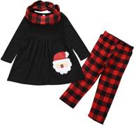 👧 festive toddler christmas outfits: girls' clothing, leggings, and headband logo