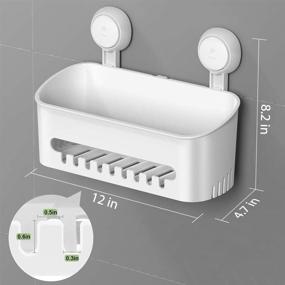 img 2 attached to LUXEAR Shower Basket Suction Cup Caddy: No-Drilling Removable Bathroom/Kitchen Organizer for Shampoo & Conditioner Bottles - 22lbs Capacity, Waterproof & Powerful Hold (White)