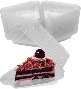 img 4 attached to Convenient & Clear: 100 Pcs Hinged Cheesecake Container for Small Pies, Cakes & More