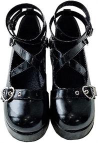 img 4 attached to Cool and Comfy CELNEPHO T Strap Platform Oxfords: Stylish Women's Shoes with a Pump Twist!