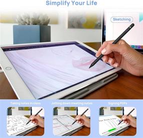 img 1 attached to Black Stylus Pen for iPad - Compatible with iPad 2/3/4/5/6/7/8 Generation, Pro 9.7/10.5/11/12.9, Air 1/2/3/4, Mini 1/2/3/4/5 - Alternative Drawing Stylist for Touch Screens
