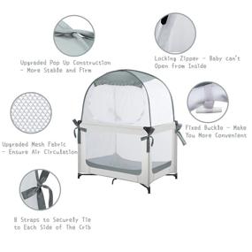 img 2 attached to 👶 Keep Baby Safe with L RUNNZER Baby Pack N Play Tent – A See-Through Mesh Canopy to Prevent Climbing Out