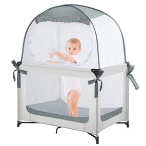 img 4 attached to 👶 Keep Baby Safe with L RUNNZER Baby Pack N Play Tent – A See-Through Mesh Canopy to Prevent Climbing Out