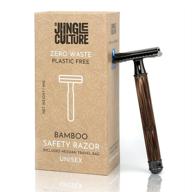 jungle culture bamboo safety razor - premium eco friendly razor & travel bag - fits all double edge razor blades - single blade reusable razor - plastic free & zero waste shaving logo