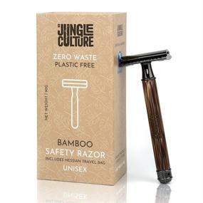 img 4 attached to Jungle Culture Bamboo Safety Razor - Premium Eco Friendly Razor & Travel Bag - Fits All Double Edge Razor Blades - Single Blade Reusable Razor - Plastic Free & Zero Waste Shaving