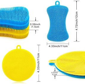 img 3 attached to EVSOFMLF Silicone Sponge 9 Pack: Highly Efficient Dish Cleaning Sponges for Kitchen