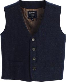 img 3 attached to 👔 Stylish Gioberti Kids and Boys 3pc Tweed Vest Set with Matching Cap and Bow Tie