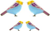 🐦 adorable s925 sterling silver enamel bird stud earrings - 2 pairs for women and girls, hypoallergenic & colorful robin hummingbird designs logo