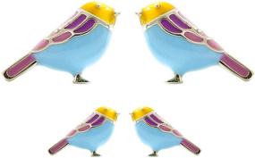 img 4 attached to 🐦 Adorable S925 Sterling Silver Enamel Bird Stud Earrings - 2 Pairs for Women and Girls, Hypoallergenic & Colorful Robin Hummingbird Designs