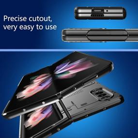 img 2 attached to 📱 Milomdoi Folding Stand Design Samsung Galaxy Z Fold 3 5G Case, Sleek PC Foldable Ultra-Thin Phone Case with Bracket, Long-lasting, Non-Slip, Anti-Fingerprint for Galaxy Z Fold 3 Case, Black