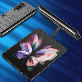 img 1 attached to 📱 Milomdoi Folding Stand Design Samsung Galaxy Z Fold 3 5G Case, Sleek PC Foldable Ultra-Thin Phone Case with Bracket, Long-lasting, Non-Slip, Anti-Fingerprint for Galaxy Z Fold 3 Case, Black