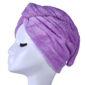 img 1 attached to YYXR Microfiber Hair Drying Towel: The Ultimate Hair Turban for Quick and Efficient Drying