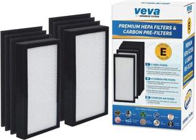 img 4 attached to VEVA Premium 2 HEPA Filters and 6 Pack of Pre-Filters - Compatible with Air Purifier Models AC4100/AC4150BLCA and Replacement FLT4100 Filter E