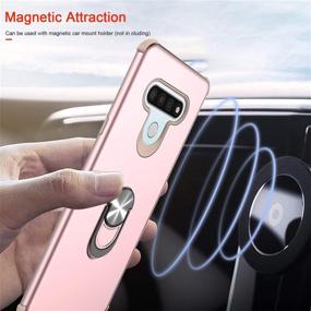 img 2 attached to 📱 RioGree LG Stylo 6 Phone Case with 2 PCS Screen Protector - Rose Gold, Kickstand, Heavy Duty, Durable for Women and Men