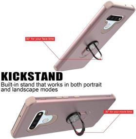 img 3 attached to 📱 RioGree LG Stylo 6 Phone Case with 2 PCS Screen Protector - Rose Gold, Kickstand, Heavy Duty, Durable for Women and Men