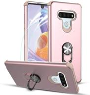 📱 riogree lg stylo 6 phone case with 2 pcs screen protector - rose gold, kickstand, heavy duty, durable for women and men logo