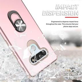 img 1 attached to 📱 RioGree LG Stylo 6 Phone Case with 2 PCS Screen Protector - Rose Gold, Kickstand, Heavy Duty, Durable for Women and Men