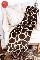 🦒 premium queen size 80"x80" giraffe print micro plush flannel bed blanket - top home must-have logo