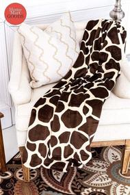 img 4 attached to 🦒 Premium Queen Size 80"x80" Giraffe Print Micro Plush Flannel Bed Blanket - Top Home Must-Have