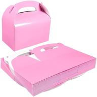 🎁 delightful pack of 24 paper treat boxes - gable favor boxes for memorable party fun - 2 dozen pastel pink birthday party shower loot gift boxes - 24 count logo