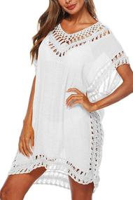 img 4 attached to 👙 Adisputent Women's Crochet Chiffon Beach Cover Up Dress for Swimsuits, Bathing Suits, and Bikinis