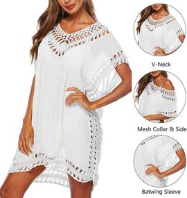img 1 attached to 👙 Adisputent Women's Crochet Chiffon Beach Cover Up Dress for Swimsuits, Bathing Suits, and Bikinis