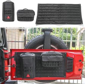 img 4 attached to 🛠️ Voodonala Jeep Tailgate Tool Kit Storage Bag Organizer Racks for Wrangler JK/JKU & JL/JLU – Canvas, 3PCS