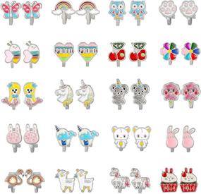 img 4 attached to 🦋 Painless Princess Girls' Jewelry - Animal Butterfly Earrings